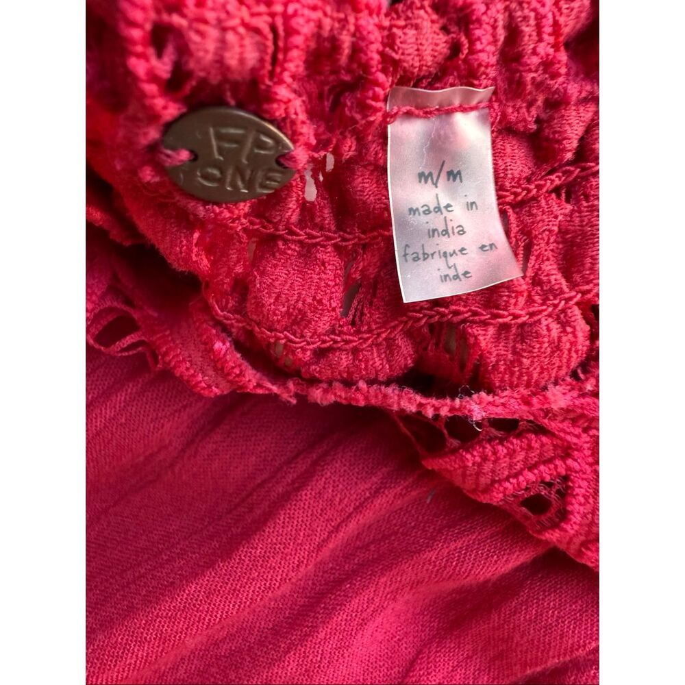 Free People Adella Slip Red Lace Dress Size M - Picture 9 of 13